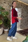 Made in Italy Juno Two Tone Knit Burgundy & Red